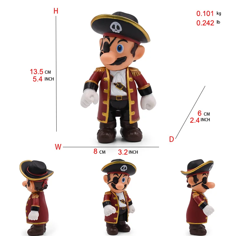 Figuras de Mario Bros, modelo de juguete, Luigi, Bowser, Yoshi, princesa Daisy, Rosalina, Peach, Toad, Waluigi, modelo de muñeca, regalo de cumpleaños, colección