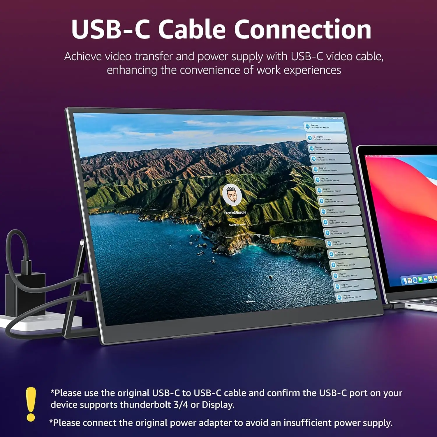  ޴ -18.5 ġ ǻ ̹ ÷, 100Hz 120% sRGB FHD 1080P USB-C HDMI IPS ȭ