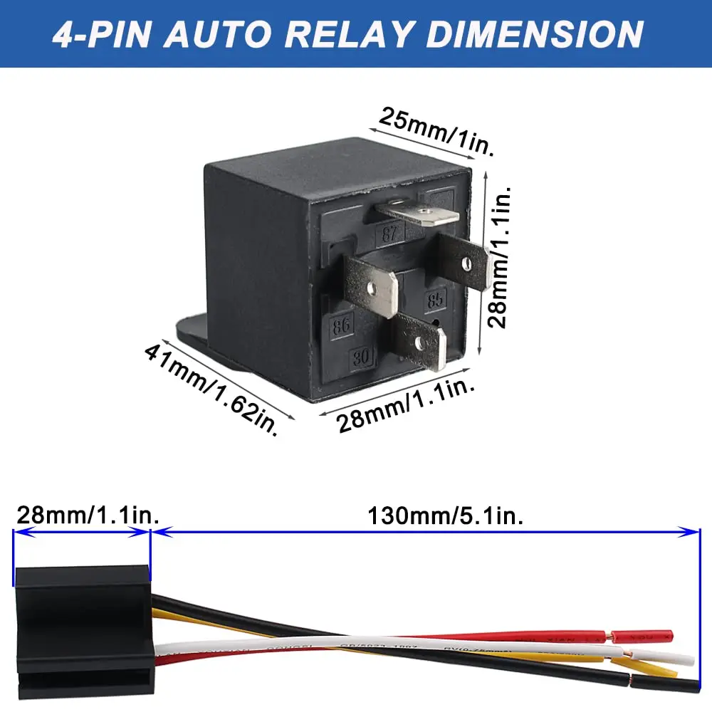 Automotive relay displayed with wiring harness