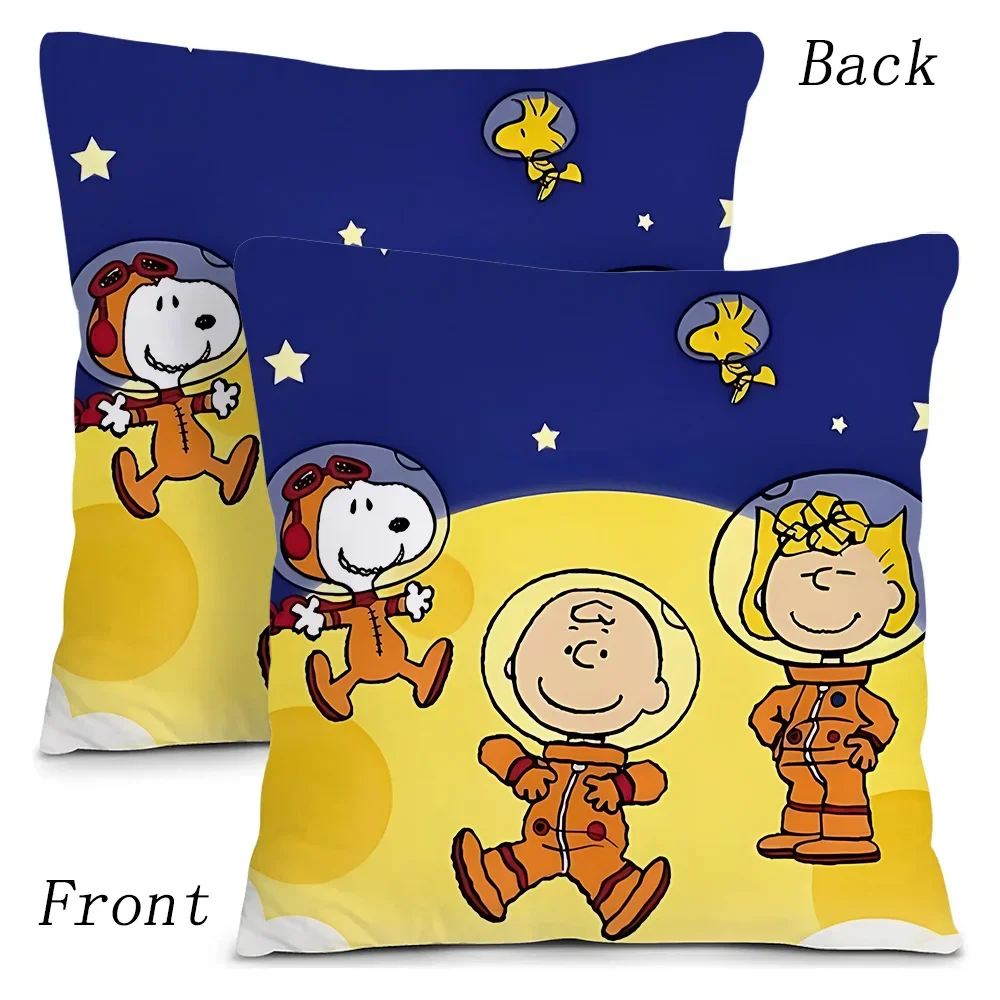 Funny Cartoon Snoopys Pillow Covers Cartoon Sofa Decorative Home Double-sided Printing Short Plush Cute Cushion Cover