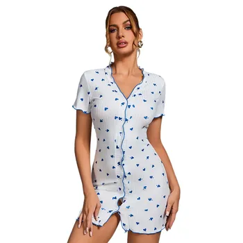 ثوب نوم مثير للنساء ملابس نوم مثيرة للنساء ملابس منزلية بيجامات صيفية ملابس نوم Koszula Nocna بيجامة 6