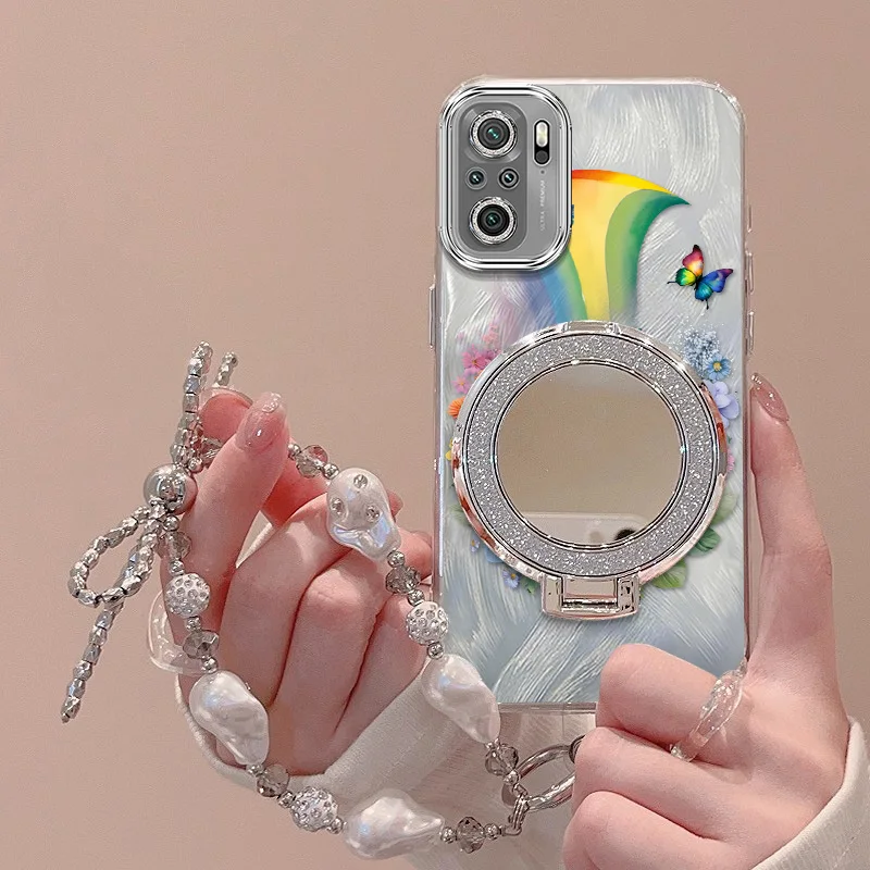 Beautiful Rainbow Phone Case Set: Lanyard & Stand Included