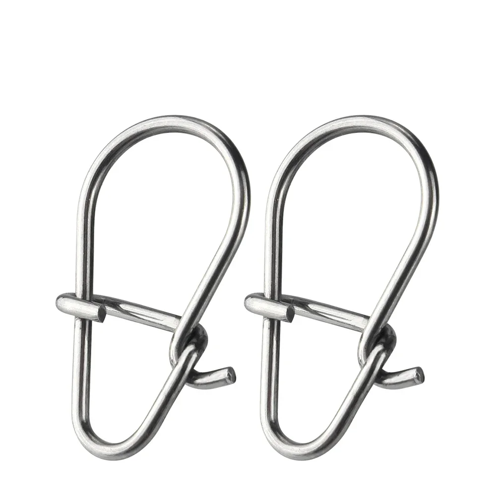 100Pcs Fishing Nice Hooked Snap Pin 304 Stainless Steel Rolling Swivel Lure Connector Fishing Tackle Accessories Fish Tool Fishing Connector