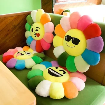 Colorful Sunflower Plush Cushion Ideal for Office Chair Desk Chair Student Butt Pad Great Gift Chair Cushion Floor Cushion 1