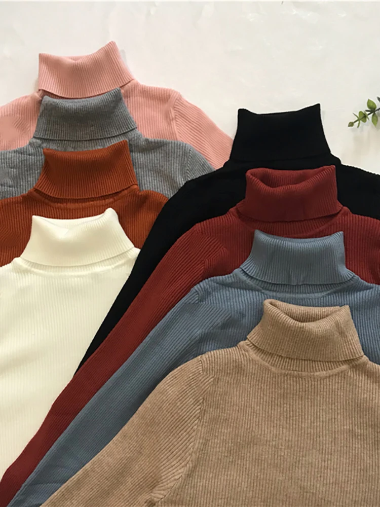 Turtleneck Sweater Womens 2024 Autumn Winter Tops Korean Slim Women Pullover Jumper Knitted Sweater Pull Femme Hiver Truien 2