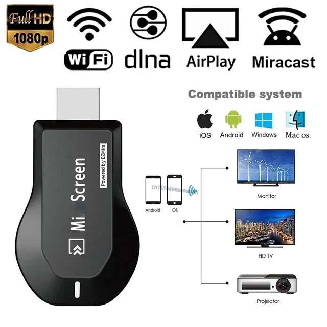 Anycast Tv Stick 1080P Screen Mirror TV Dongle Wireless DLNA Display HDMI-Compatible  Adapter Airplay Miracast for IOS Android - AliExpress