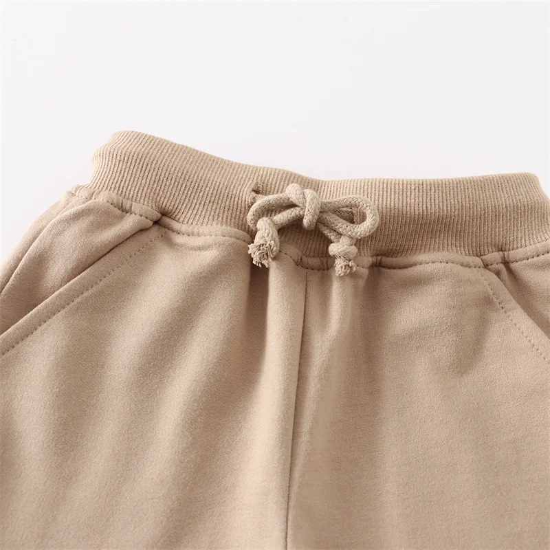 점핑 미터 2-7T 여름 소년 반바지 일반 드로스트링 아동 바지  소년 소녀 반바지 솔리드 아동복