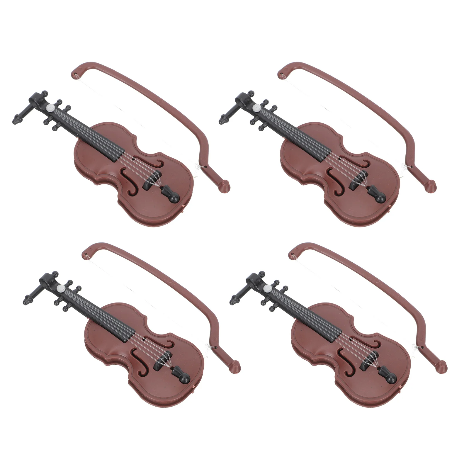 

4Pcs Unique Mini Adornments DIY Decorations Props Miniature Violin Models