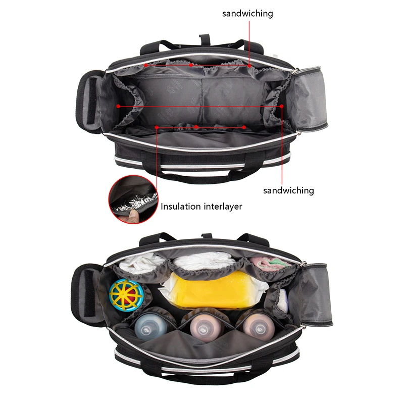NEW Mommy Bag Baby Stroller Mother Bag Lightweight Outing Handbag Shoulder Waterproof Multifunction Diaper Bag Nappy Bag 5
