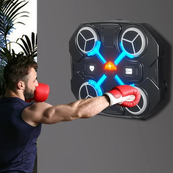 Music Boxing Machine Wall Mount Electronic Boxing Trainer Practice Target Bluetooth Boxing Machine Home Exercise for Kids Adults 4