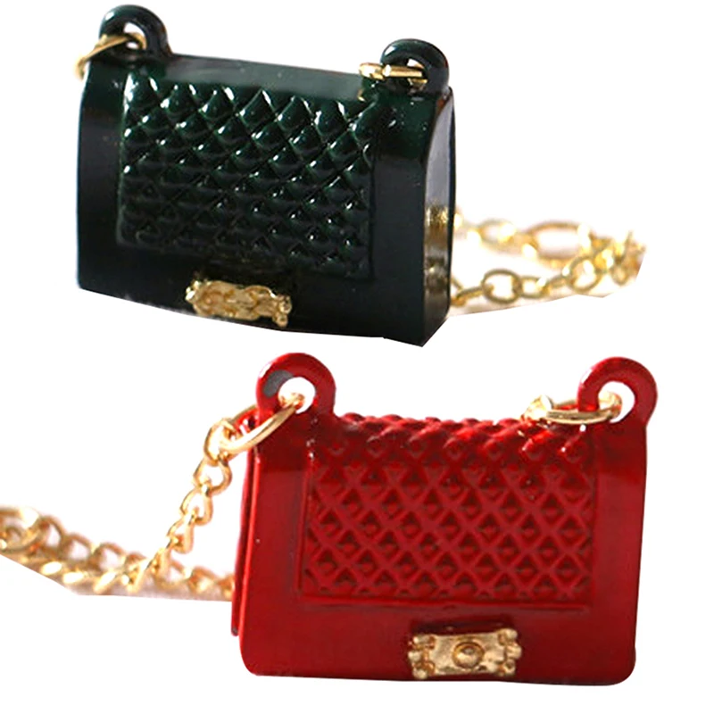 1 Pc Metal chain pack Doll Bag Miniature Shopping Handbag for Clothes Accessories 5