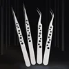 1/2Pc Professional High Precision Stainless Steel Tweezers Curved Straight Tip Tweezer for Eyelash Extensions Eyebrow Tweezers 2