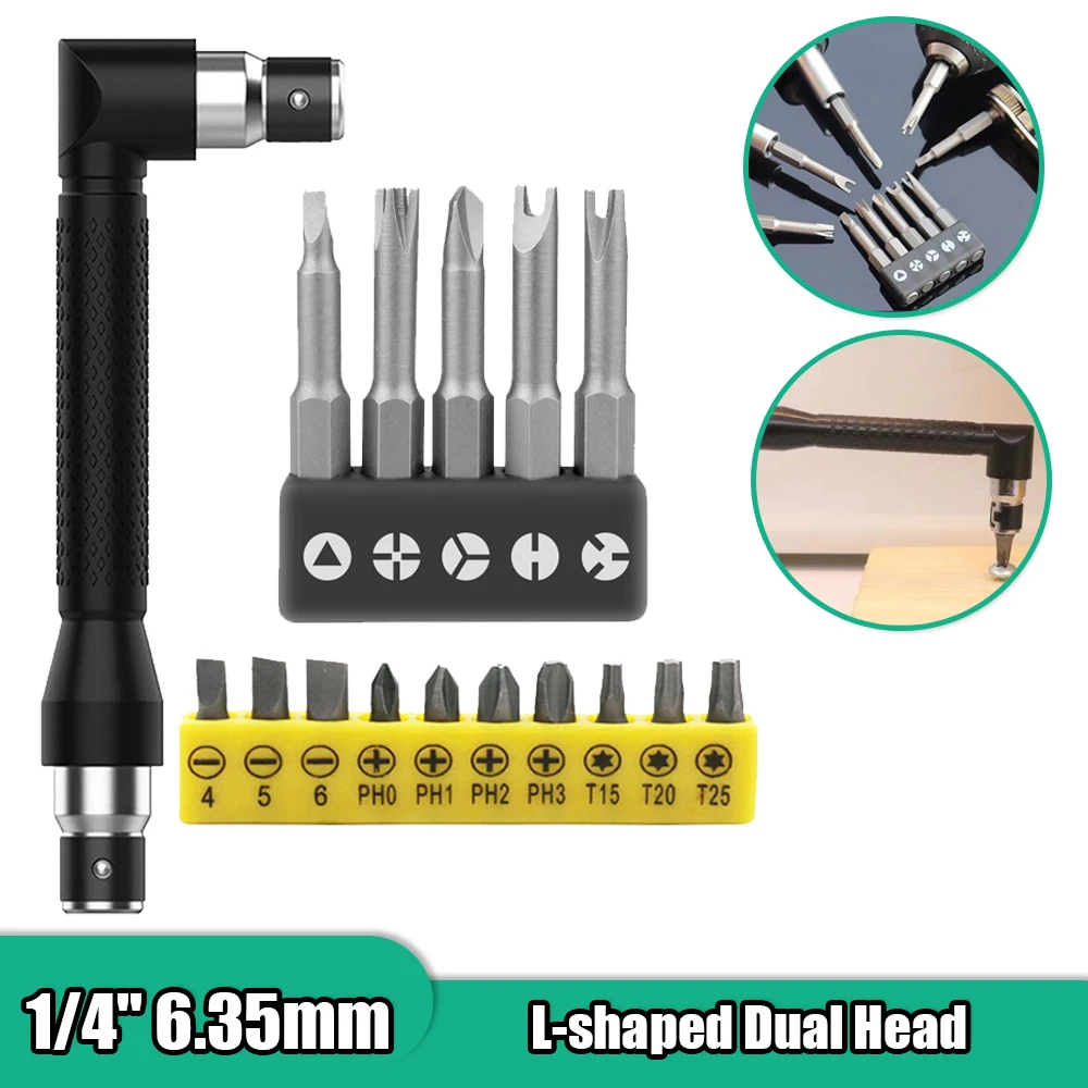 Mini Socket Wrench 1/4" 6.35mm Dual Head Lshaped Multifunction