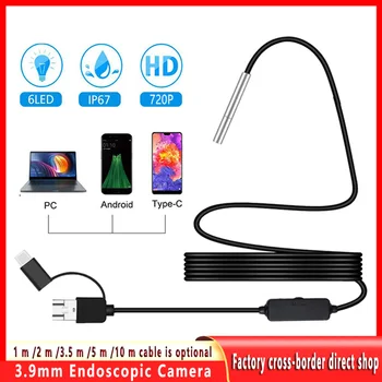 3In1 Endoscope Camera 720P Sewer Industrial Piping Car Inspection Endoscopic 3.9Mm For Usb Android Type C 1