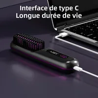 Peigne à cheveux lisses chauffant électrique en céramique, sans fil, Portable, outil de coiffure à ions négatifs, brosse à lisser USB Rechargeable, nouveau 6