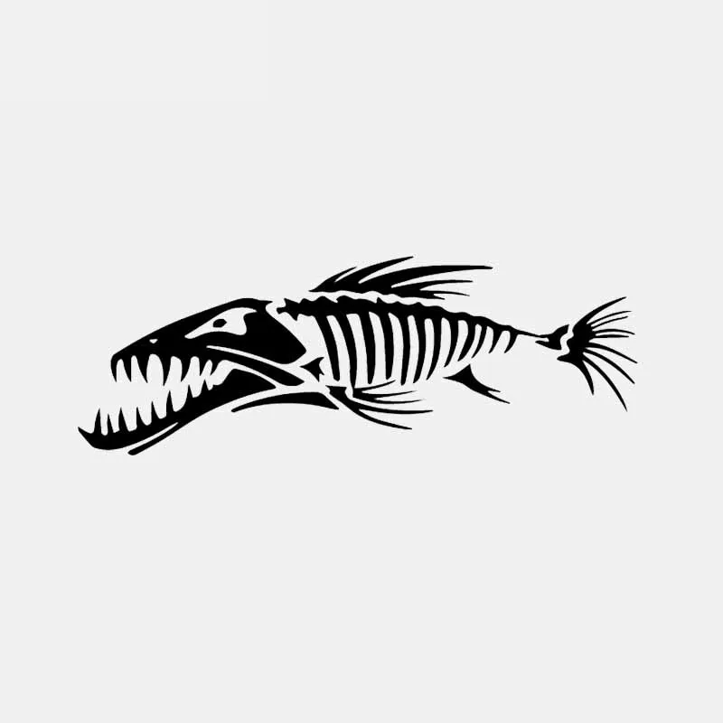 

Car Sticker Funny Fish Bone Skeleton Skeleton Fishing PVC Car Decoration Decal Waterproof Cover Scratch Black/white, 17cm*6cm