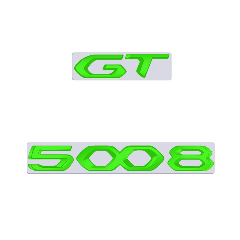 푸조 5008 GT 자동차 3D 금속 문자 로고 배지 데칼 스티커, 자동차 후면 트렁크 알파벳 엠블럼 스타일링 스티커