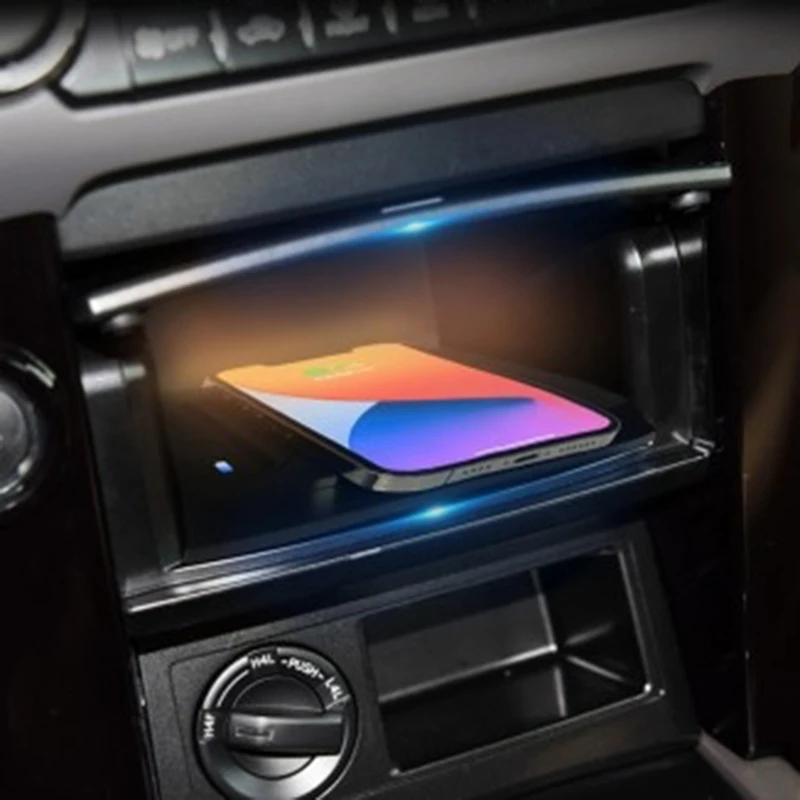 

15W Car QI wireless charging phone charger fast charger charging plate pad charging holder for Toyota Prado 2010-2020