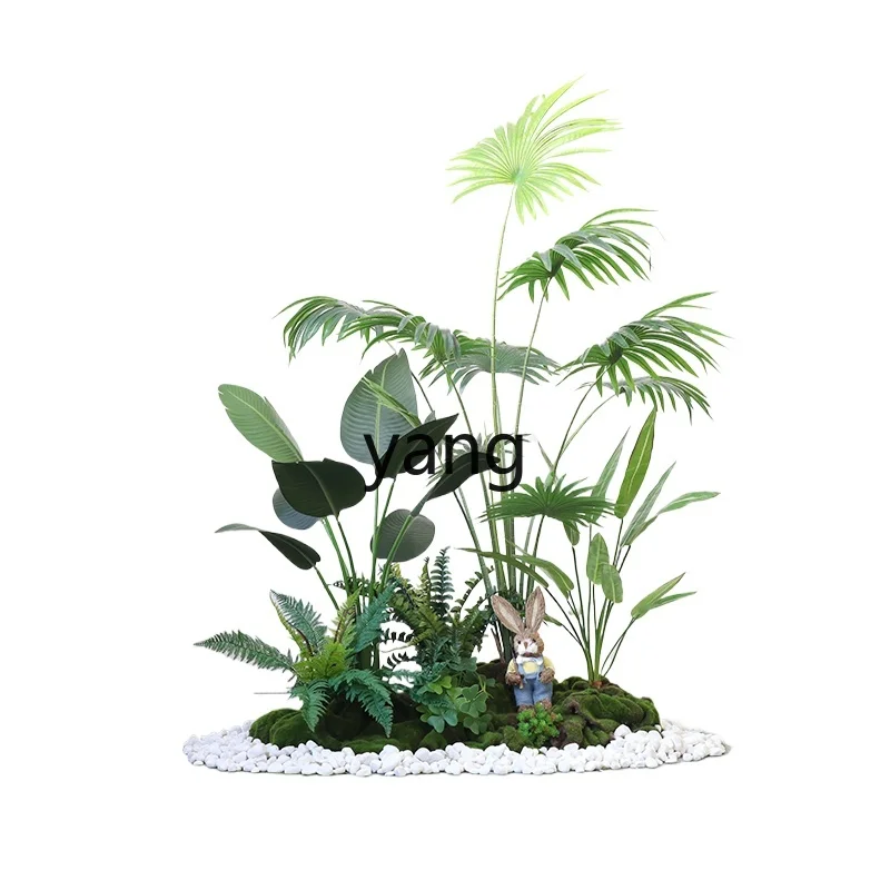 

Yjq Large Light Luxury Floor Simulation Green Plant Landscape Indoor Stairs Landscape Furnishing Articles Ravenala