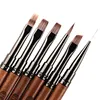 Nail Art Brush Triangular Spatula Drawing Painting Line Pen Liner Gradient Flat Round Metal French Manicure Tools 3