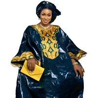Robes africaines pour femme Bazin Riche broderie conception robe longue 1