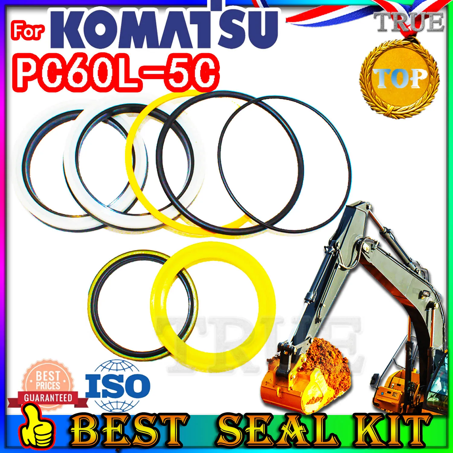 

For KOMATSU PC60L-5C Oil Seal Repair Kit Boom Arm Bucket Excavator Hydraulic Cylinder PC60L 5C Fix Best Reliable Mend proof Foot