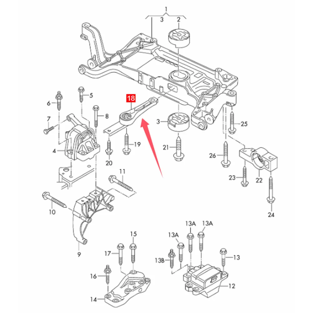 For AUDI A3 Sportback Q3 8UB TT 8J3 Roadster 8J9 VW TIGUAN SEAT ALHAMBRA Engine Mount 3C0199855M Bracket Support Accessories