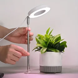 Versatile Full Spectrum LED Grow Light with Adjustable Timer and Height for Indoor Plant Care and Home Decor (Grow - with - base)