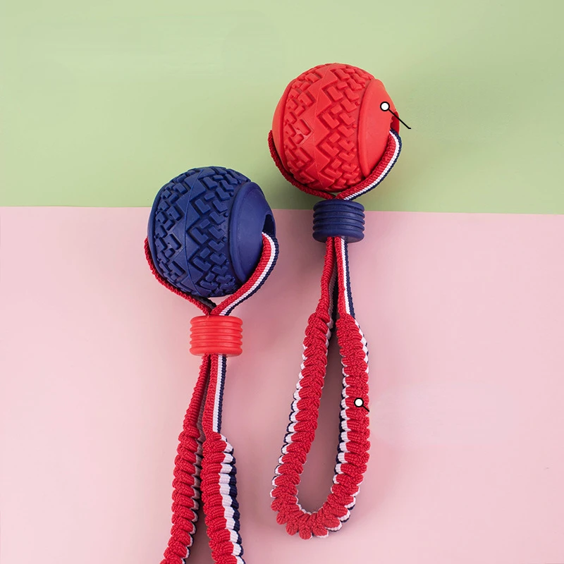 Bite Resistant Dogs Chewing Toys Pet Interactive Training Rope Knot Balls Puppy Tooth Cleaning Molar Ball with String Dog Toy 4