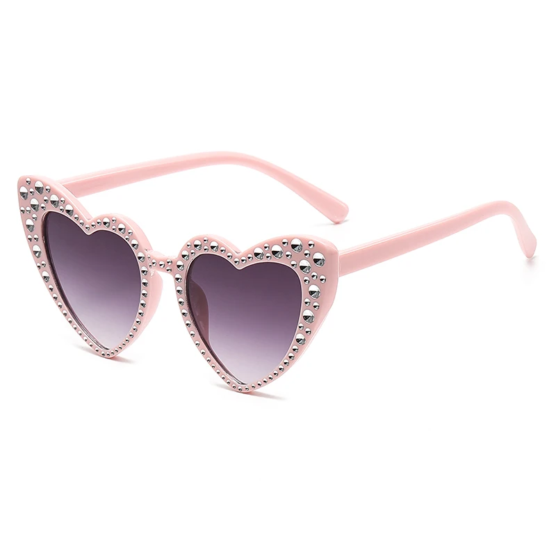 Children Sunglasses Kids Sunglasses Children&rsquo;s New Love Diamond-encrusted Sunglasses Ins Baby Trend Sunglasses Sunscreen Glasses