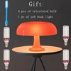 Simple Style Mushroom Table Lamp Ornament Light With 4 E14 LED Bulbs USB AU CN EU UK US Plug Orange&White for Livingroom&Bedside 1