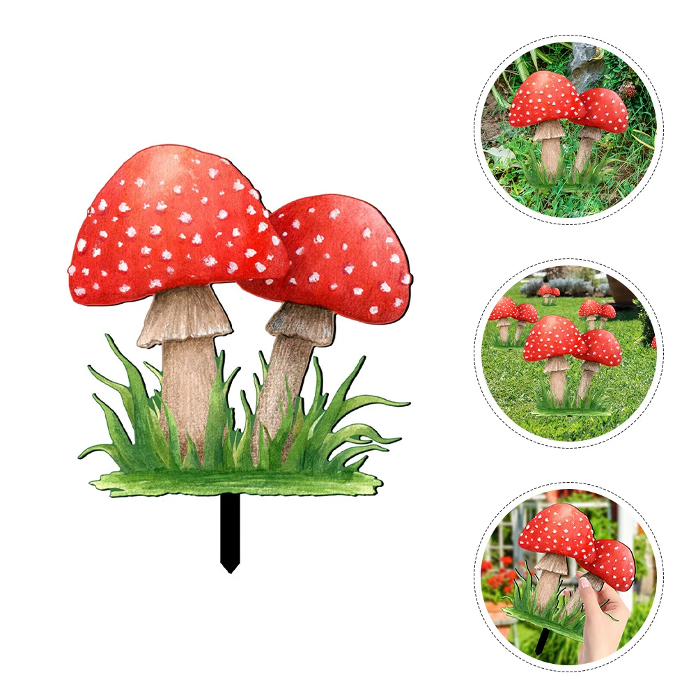 

Garden Mushroom Decoration Acrylic Mushroom Lawn Sign Stake Acrylic Yard Stake