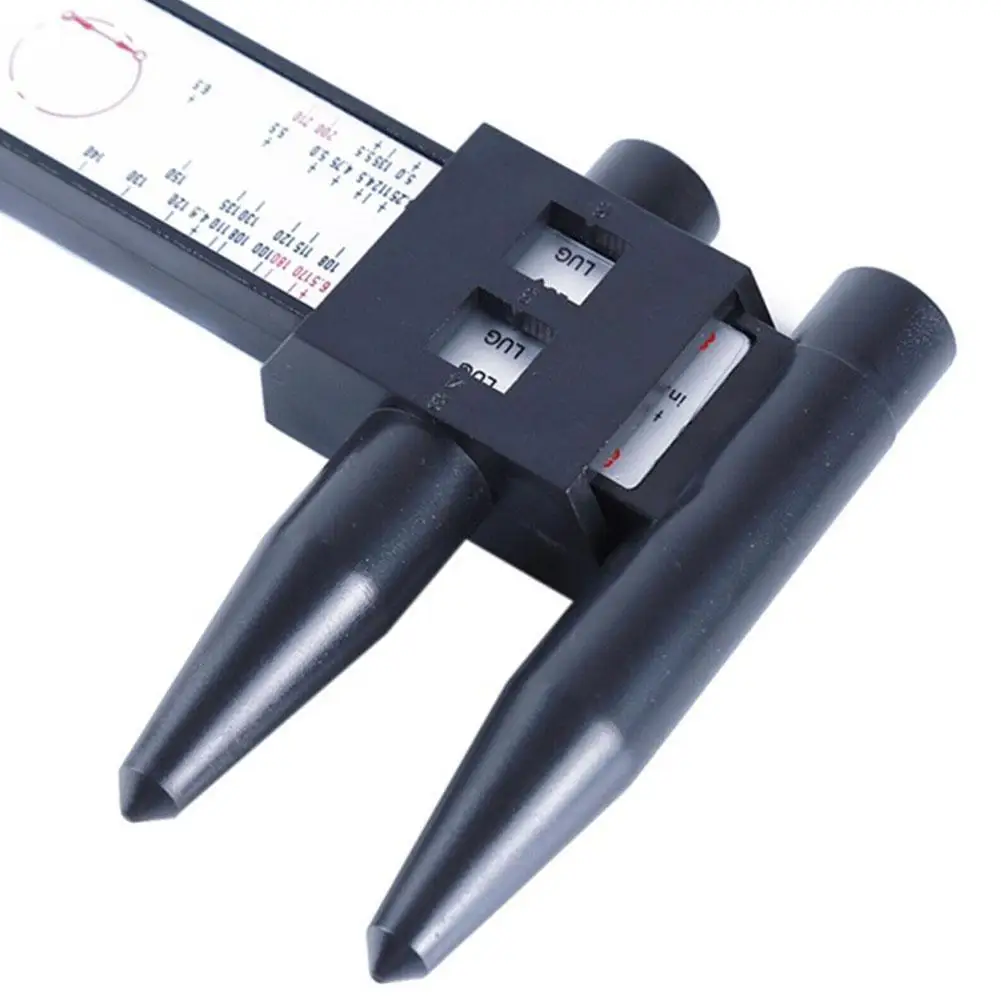 Wheel Hub Hole Distance Measuring Tool Black Sliding PCD Lugs Ruler Sheet Ruler Metal Pitch Gauge 8 Holes Plastic Hub H4Q8