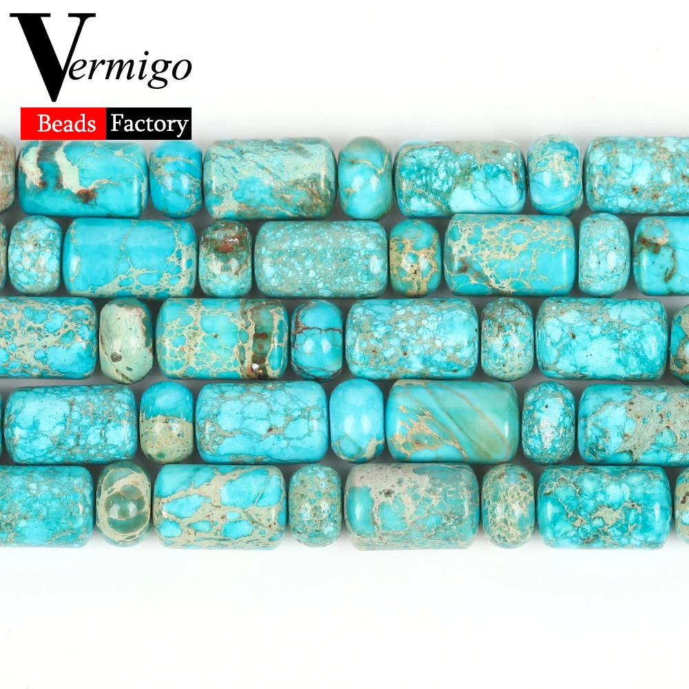 Elegant Natural Lake Blue Sea Sediment Jasper Abacus Beads