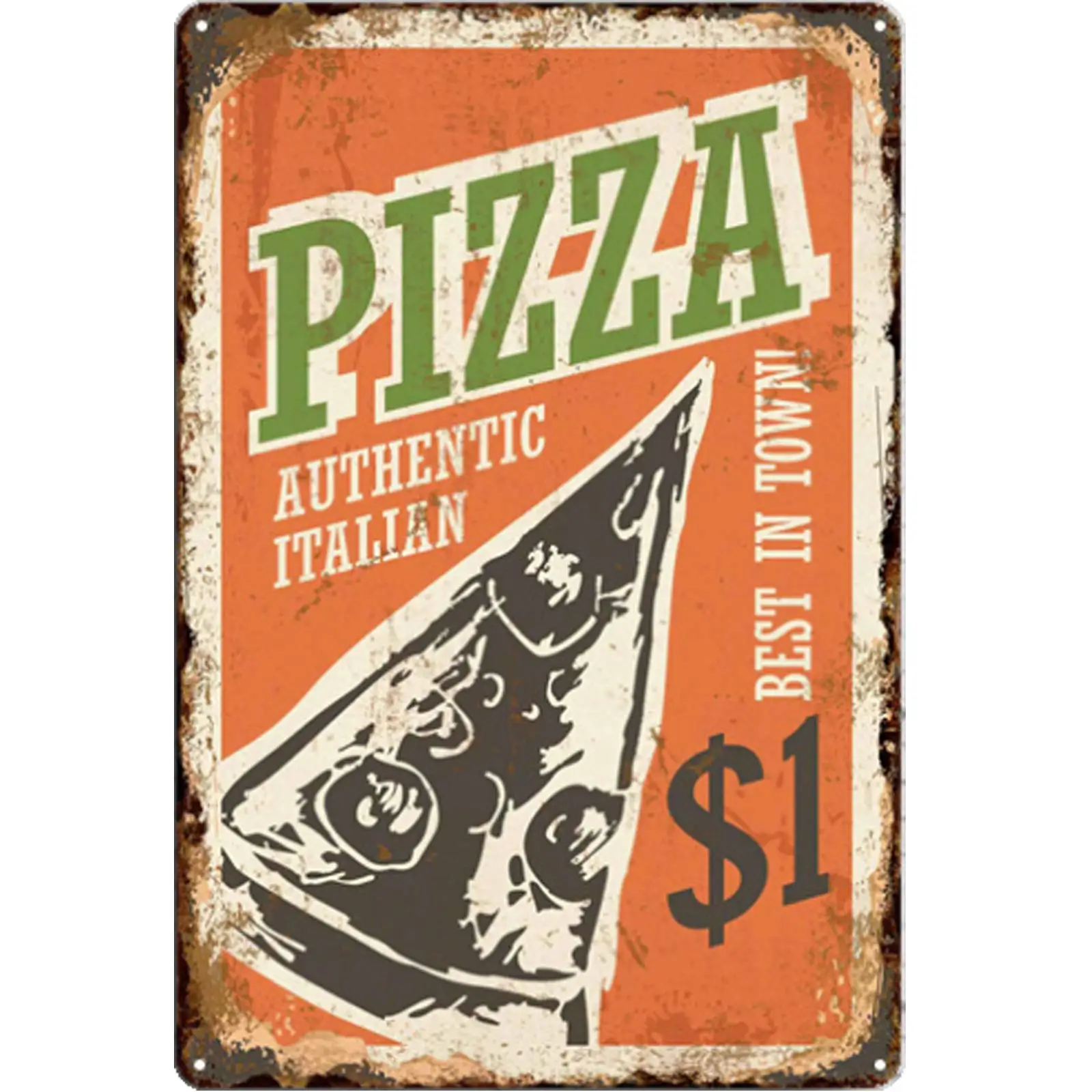 

Retro Design Delicious Pizza Tin Metal Signs Wall Art | Thick Tinplate Print Poster Wall Decoration for Kitchen