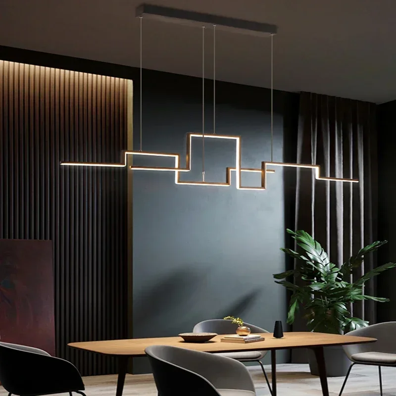 Nordic Simple Geometry Led Chandeliers Lighting Dimmable Living Dining Room Pendant Lights Home Decor Kitchen Bar Hanging Lamps