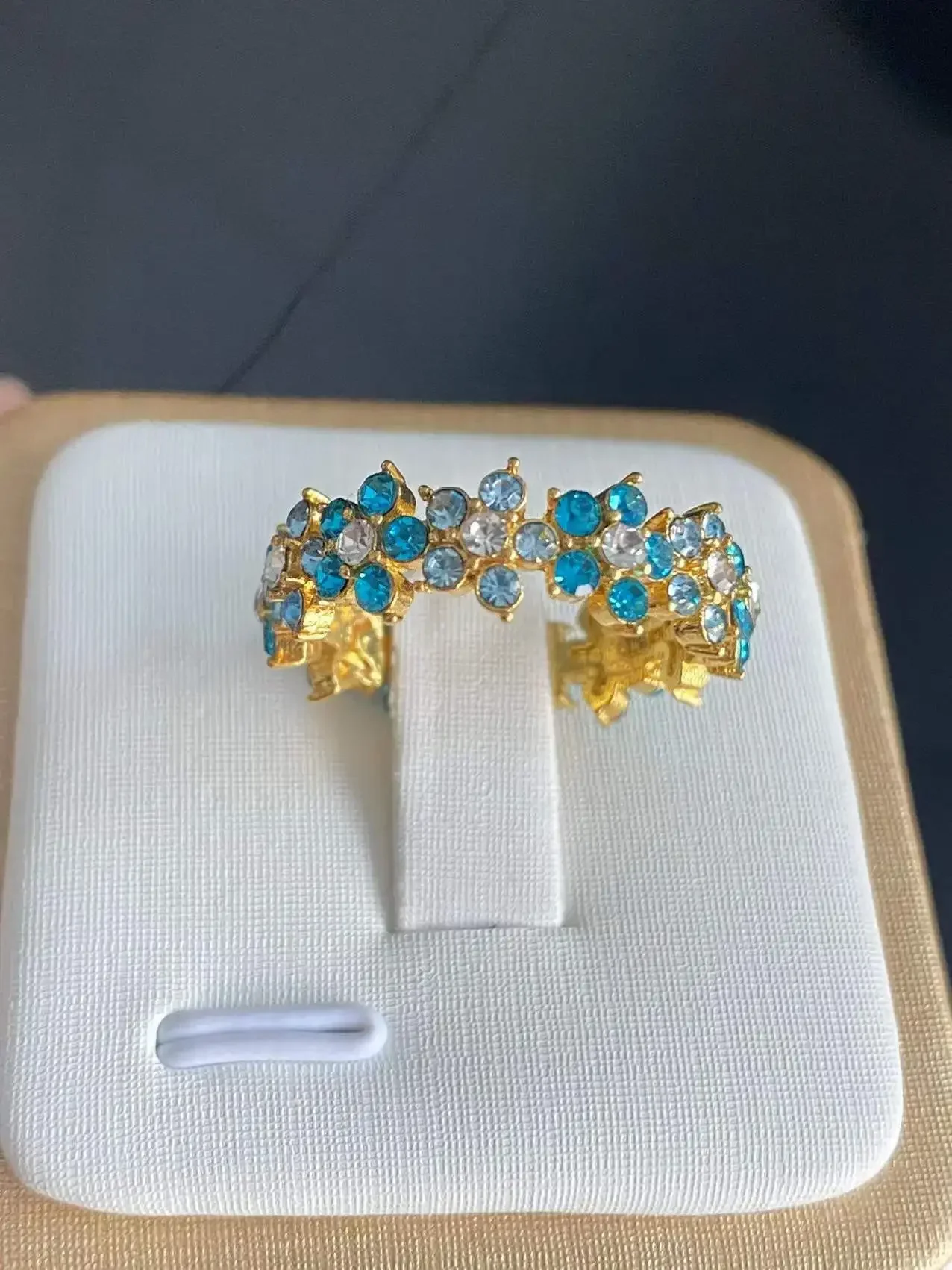 Finger Ring Wedding Ring Zircon Crystal Ring Milangirl Blue Zircon Plum Flower Infinity Floral Rings for Women Love