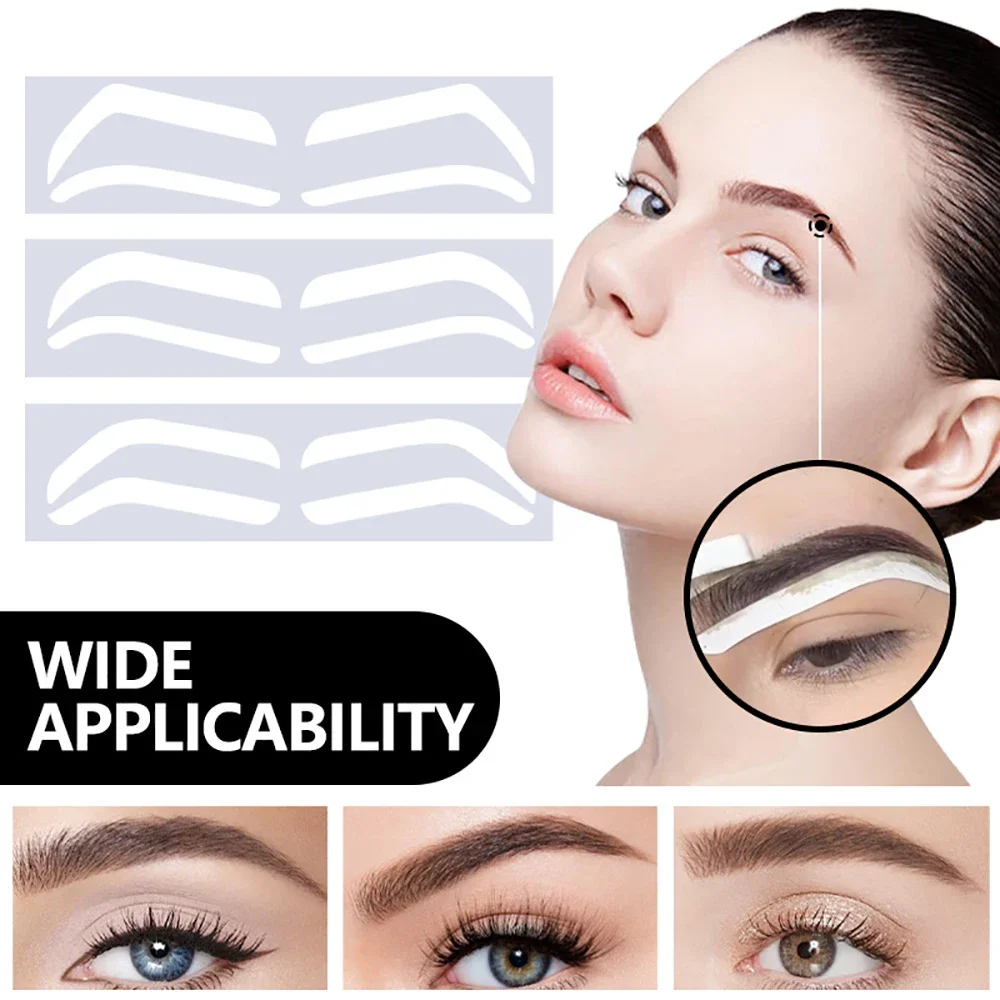 10/30/60PCS Disposable Eyebrow Design Stencil Eyebrow Tint Airbrush Auxiliary Sticker For Brows Shaping With Single