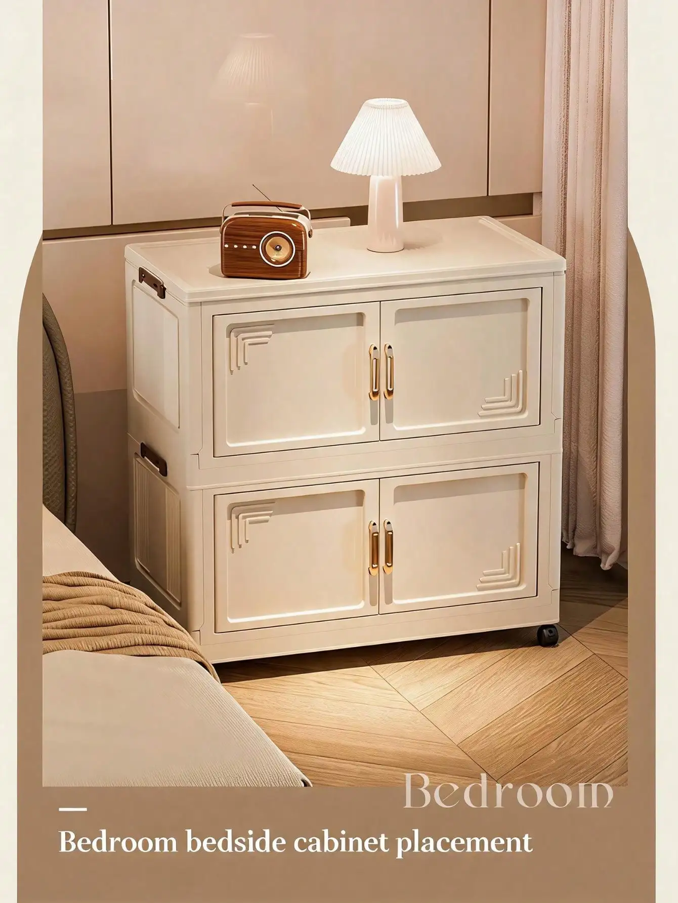 1pc 50cm/19.69in Wide Foldable Storage Cabinet, Clothes Storage Box, Portable Wardrobe, Double Door Folding Closet, 1-6 Tiers Av