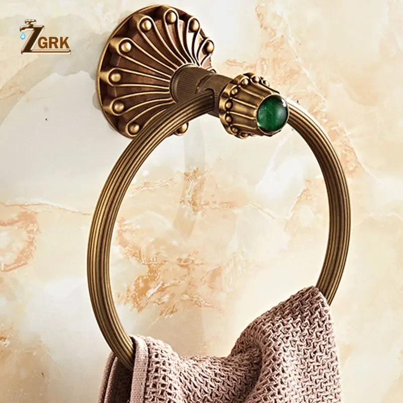 ZGRK Antique Bronze Paper Holder Classic Bathroom Accessories Bath Towel Ring Bath Hardware Bathroom Storage Hooks Tissue