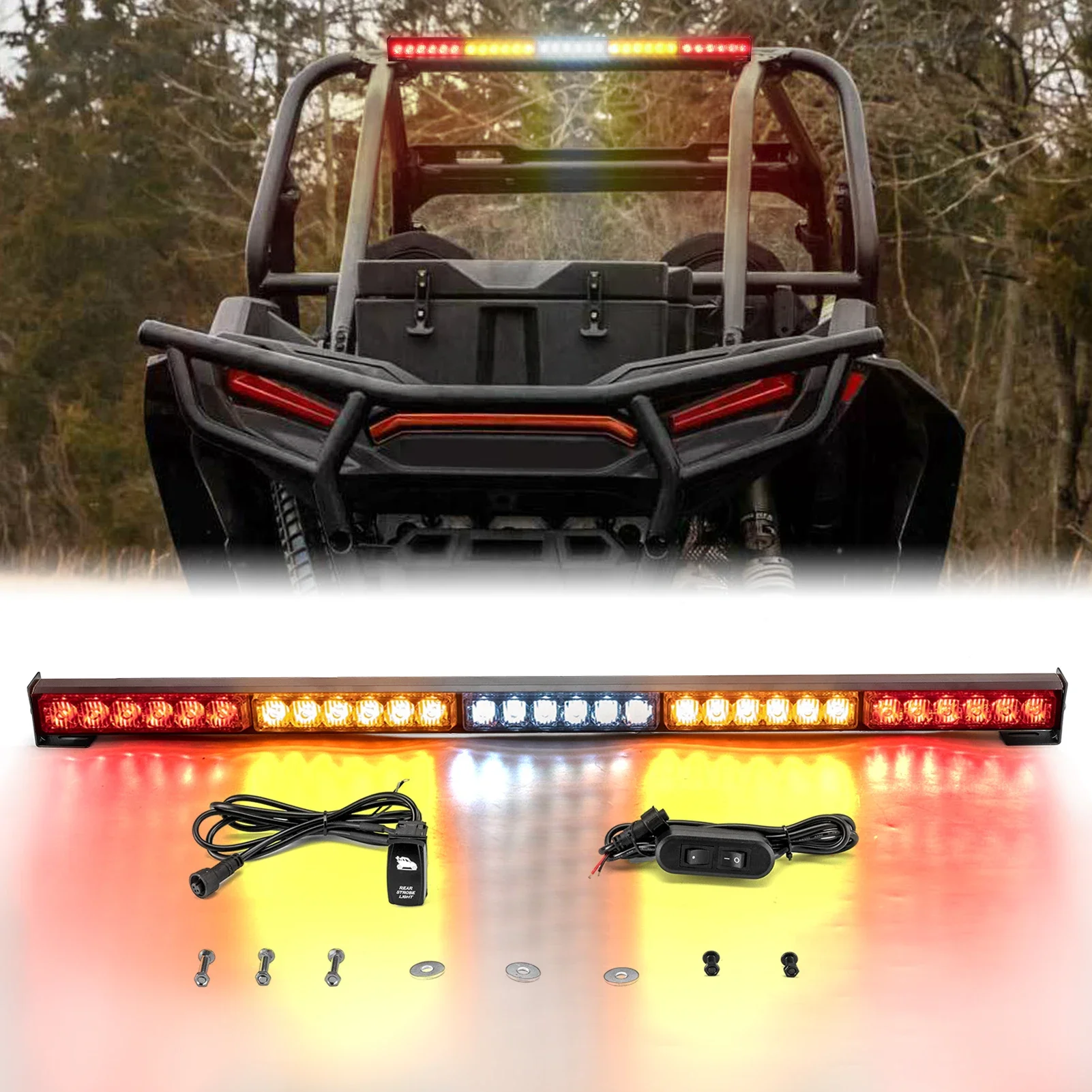 

Multi-Function 30" Offroad LED Rear Chase Strobe Light Bar For Polaris RZR Maverick X3 KRX1000 Talon Yxz Wildcat