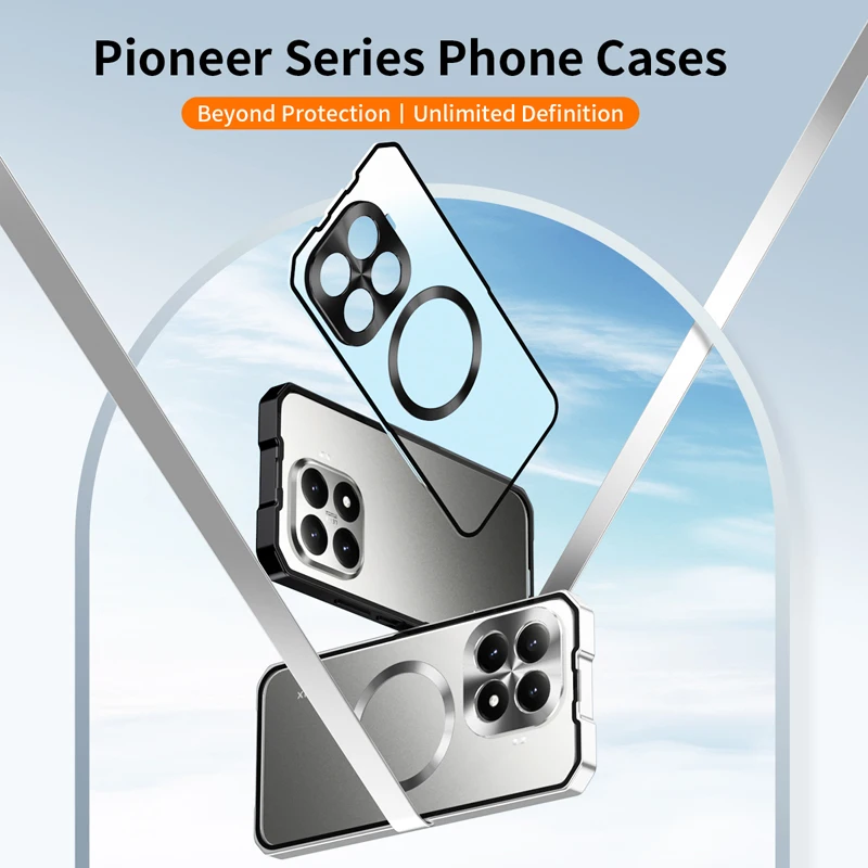 Magnetic Pioneer Series Matte PC Case with Alloy Lens Protection - Translucent Cover