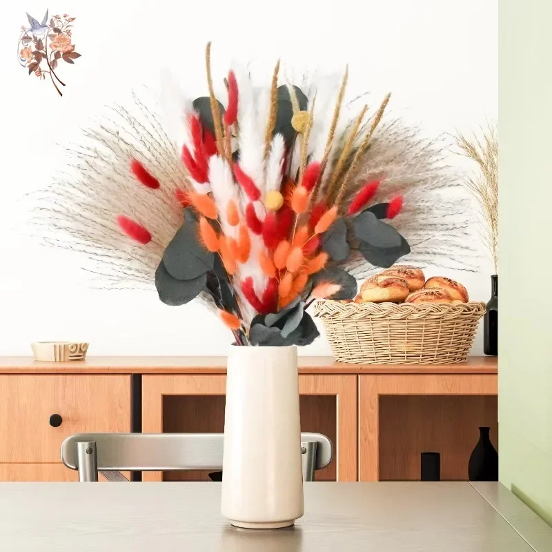 

Fluffy Pampas Dried Flowers Bouquet Home Christmas Decoration Natural Rabbit Tails Grass Reeds Wedding Party Floral Arrangement