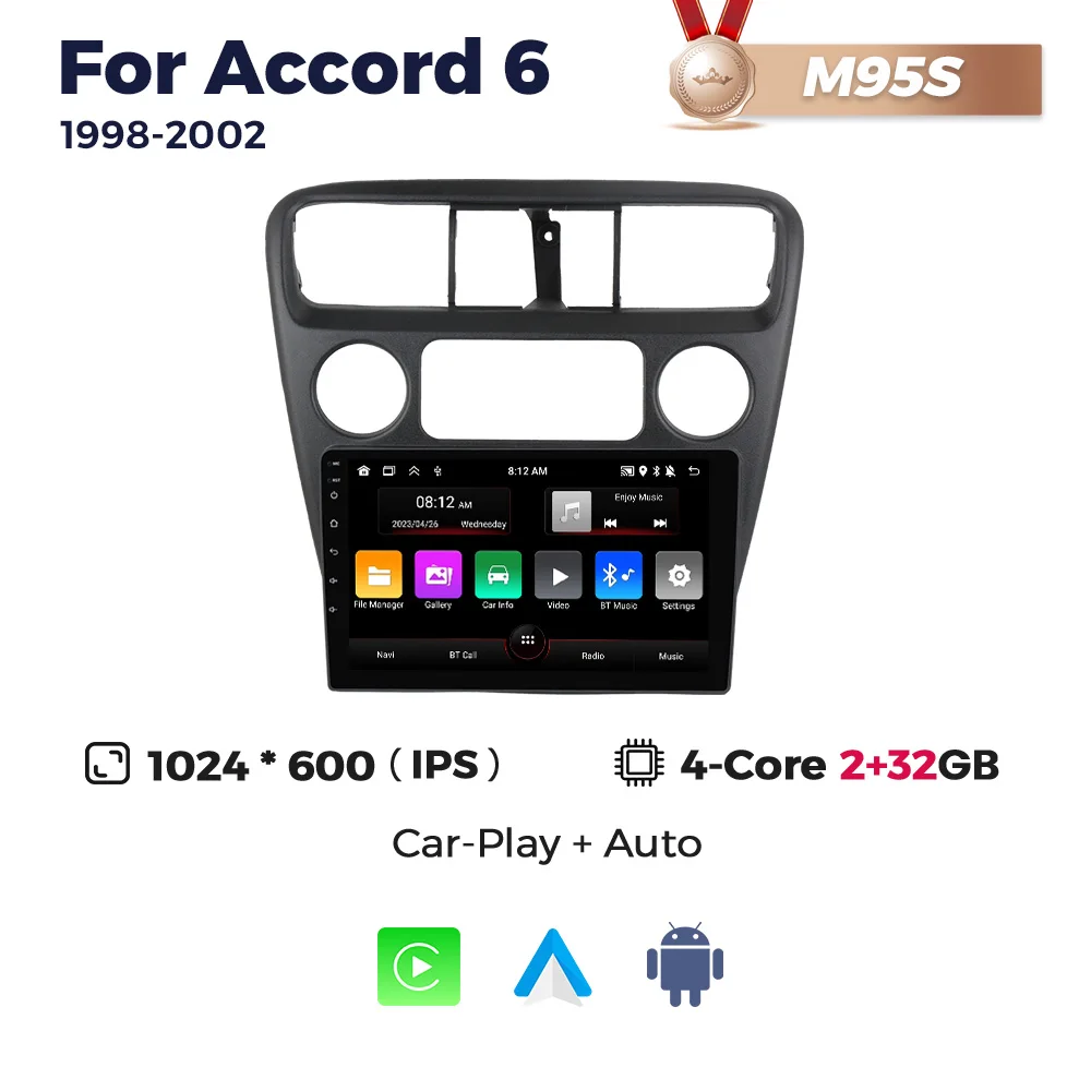 thumbnail image 1 of Sistema de inteligencia para radio de coche MEKEDE Android 12 para Honda Accord 6 1998 1999 2000 2001 2002 Reproductor multimedia CarPlay BT5.0, 1 of 5