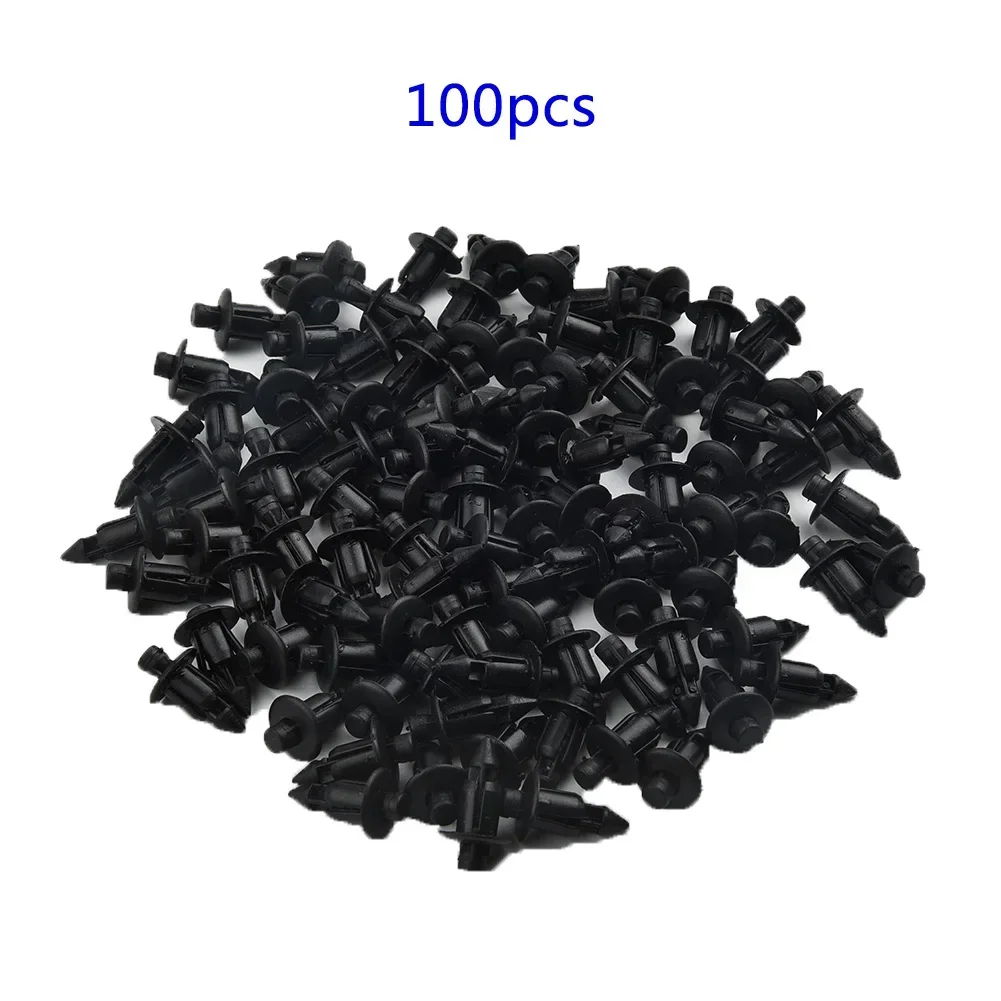 Plastic Rivets Auto Fasteners Auto Accessories Car Accessories 100pcs Car 6mm Black Panel Rivet Fasteners Push Pin Clips Kit For Suzuki GSXR For Honda Interior