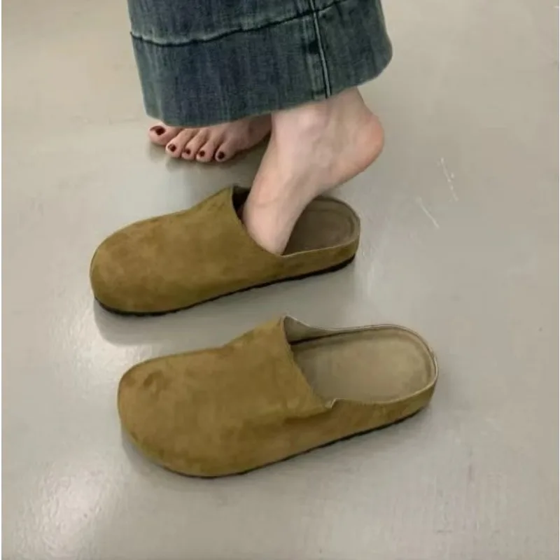 New Classic Women's Leopard Closed Toe Cork Flats Slippers Ladies Leopard Cork Slippers Camo Mule Clogs Shoes  Zapatos De Mujer 6