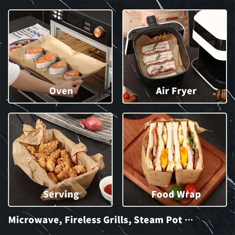 Parchment Paper Baking Sheets 8/16inch Unbleached Non-stick Pre Cut for Baking Cookies Cooking Air Fryer Oven Grilling Air Fryer