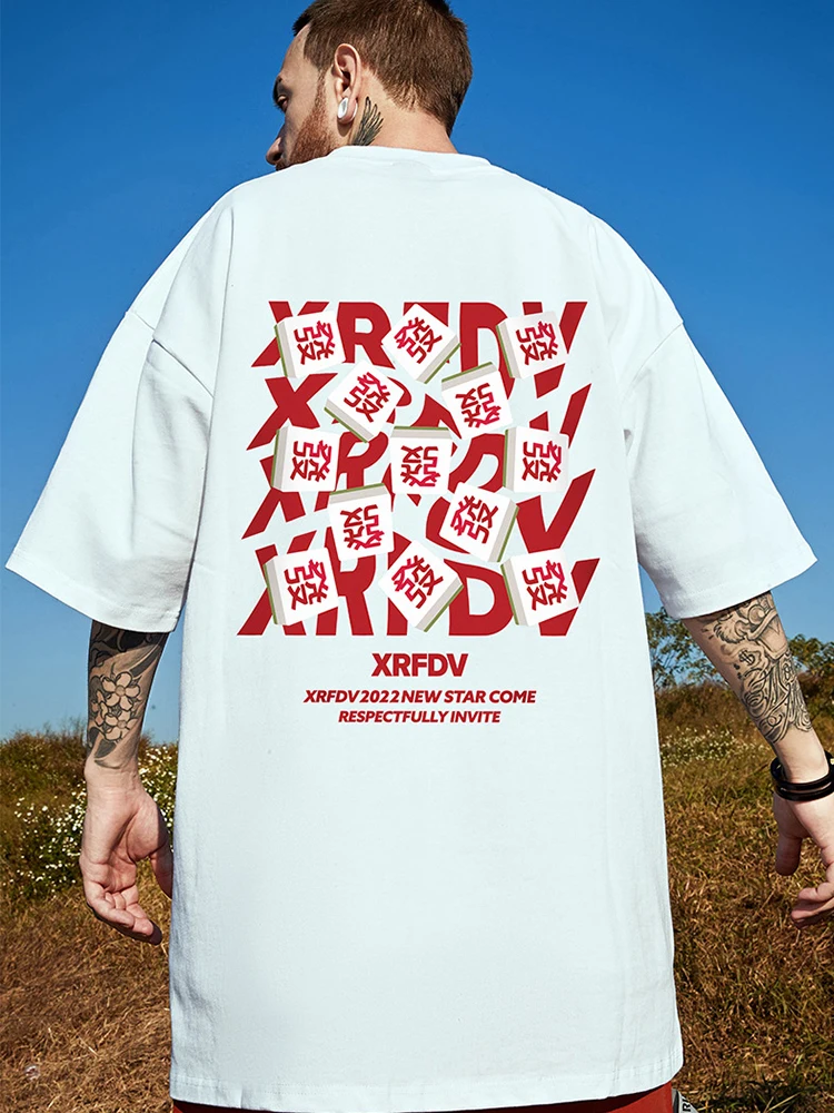 thumbnail image 1 of Nuevas y divertidas camisetas con estampado gráfico de Mahjong para hombre, camisetas casuales de gran tamaño, camisetas de moda de hip hop de verano 2024 de manga corta con cuello redondo, 1 of 5