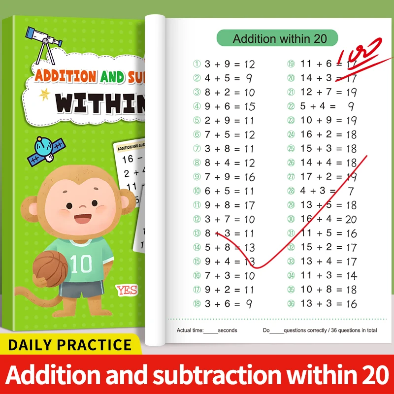 Mathematics Improvement Aids, Addition and Subtraction from 10 to 100, Daily Math Practice Books for Children, Improve Calculation Skills, Early Education Practice Books, Horizontal and Vertical Addit - 4