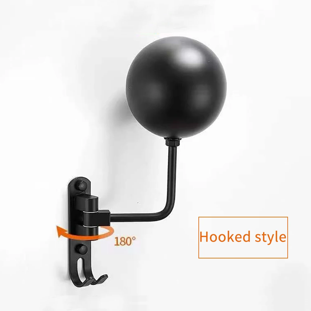 180&deg; Rotation Motorcycle Helmet Rack Wall Mount with Hooks Metal Bicycle Helmet Display Hanger Stand for Coats Caps Rugby motorcycle helmet holder